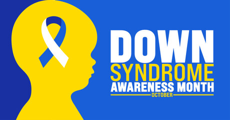 Down Syndrome Awareness Month background or banner design template is observed every year in October. Holiday concept. Template for card, poster, placard, template. eps 10