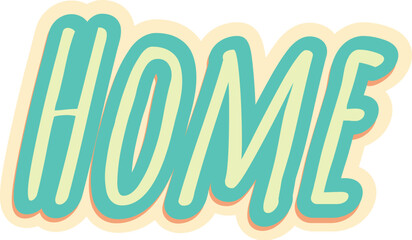 Turquoise text with yellow outline and soft shadow evoking feeling of nostalgia and love