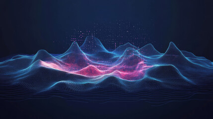 Fototapeta premium Abstract low-poly wireframe mesh design on a dark blue background. Vector illustration.