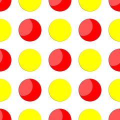 Seamless pattern circles yellow and red in vivid colors for artwork and background