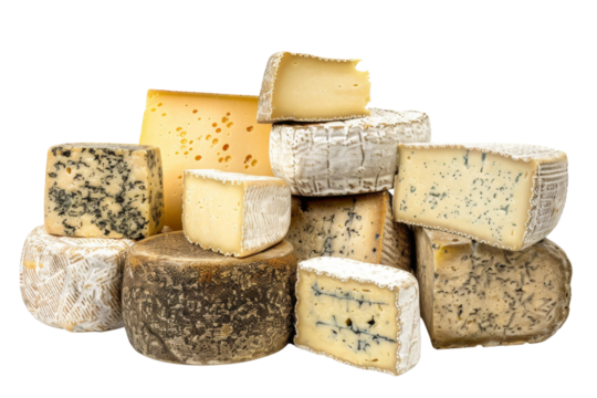 A delicious assortment of various cheeses showcasing diverse textures and colors, perfect for culinary inspiration.