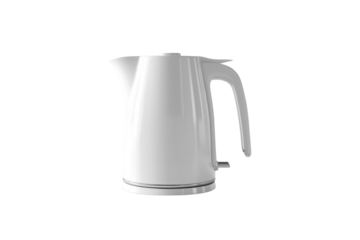 A sleek white electric kettle designed for modern kitchens, perfect for boiling water quickly and efficiently.
