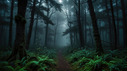 Mystic Forest Clearing. Generative AI