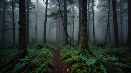Mystic Forest Clearing. Generative AI