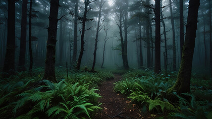 Mystic Forest Clearing. Generative AI