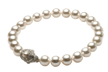 Obraz premium Elegant pearl bracelet adorned with a beautiful clasp, perfect for adding timeless charm to any outfit.