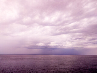 VIew to the sea and cloudy sky