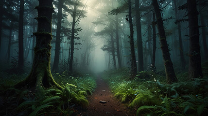 Mystic Forest Clearing. Generative AI