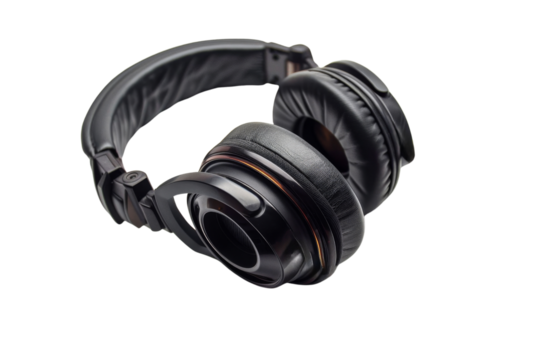 Premium black headphones designed for comfort and superior sound quality, perfect for music enthusiasts and audiophiles.