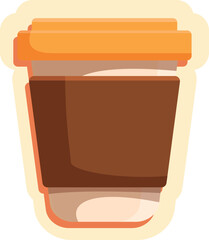 Simple vector illustration of a disposable coffee cup, ideal for representing coffee, takeout drinks, or cafes