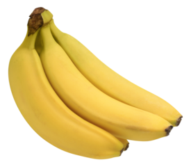 Yellow banana isolated on transparent background. Png