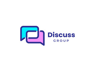 Chat Talk Communication Group Discuss icon logo design symbol