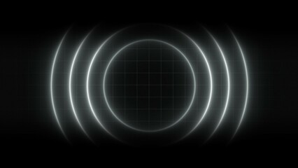 Abstract Neon Radio Wave Illustration. Glowing Neon Circular Wave Diffusion, Alpha Channel.