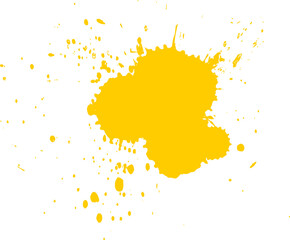 yellow watercolor brush dropped splash splatter