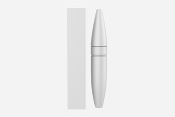 Matte Mascara Tube Mockup Isolated On White Background. 3d illustration