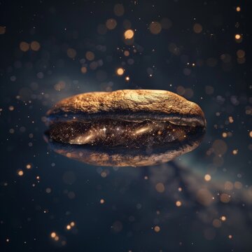 A sandwich floats through space, surrounded by twinkling stars.  A whimsical and surreal image.