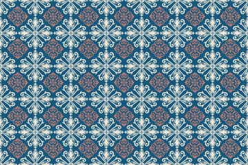 Oreintal Flora Damask Seamless pattern  embroidery, Indian style.  art ornament print.Design for carpet, cover,wallpaper, wrapping, fabric, clothing 