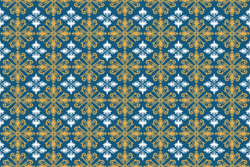 Oreintal Flora Damask Seamless pattern  embroidery, Indian style.  art ornament print.Design for carpet, cover,wallpaper, wrapping, fabric, clothing 