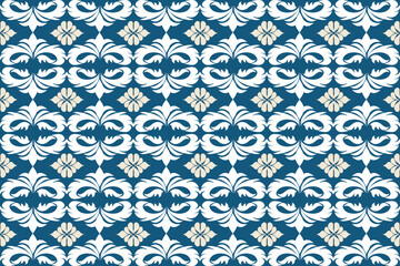 Oreintal Flora Damask Seamless pattern  embroidery, Indian style.  art ornament print.Design for carpet, cover,wallpaper, wrapping, fabric, clothing