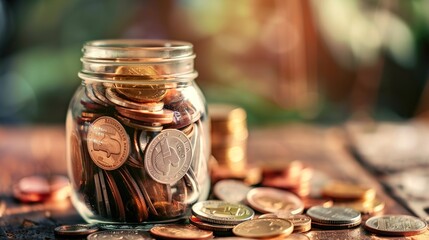 Coins in a Jar: A Visual Representation of Financial Growth