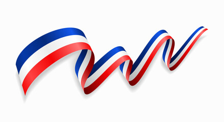 French flag wavy abstract background. Vector illustration.