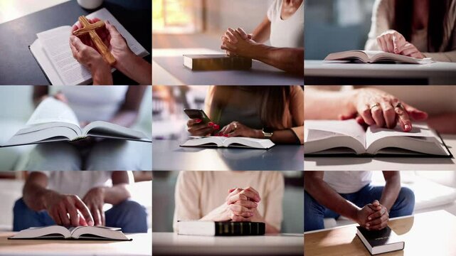 Prayer People Studying Bible Book