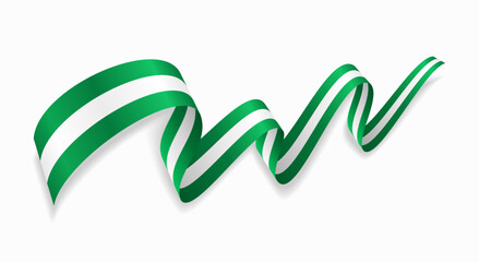 Nigerian flag wavy abstract background. Vector illustration.