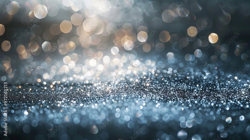 Aufkleber bright blue bokeh glitter sparkles abstract background with soft light and subtle glow – ideal for c