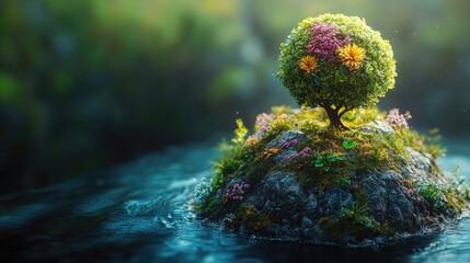 Vibrant Colorful Globe Showcasing an Eco-Friendly Environment to Promote Sustainability and Green Living