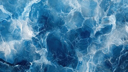 Obraz premium Abstract ocean waves in various shades of blue, creating a serene and dynamic visual effect.