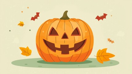 Halloween pumpkin scary jack o lantern holiday background