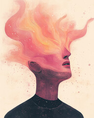 Flames of Thought: A Surreal Journey into Creative Burnout