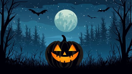 Fototapeta premium Halloween pumpkin scary jack o lantern holiday background