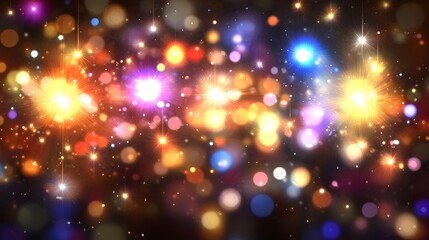Fototapeta premium Abstract Colorful Bokeh Background with Lights and Stars