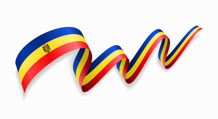 Moldovan flag wavy abstract background. Vector illustration.
