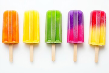 Colorful Popsicle ice cream isolated on background  