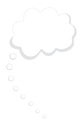 Grey thought cloud icon vector image, outline vector thought cloud