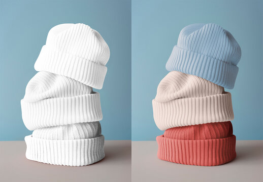 Apparel Beanies Mockup With Generative AI