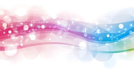 Abstract Background with Pink Blue Green Waves and Glowing Lights