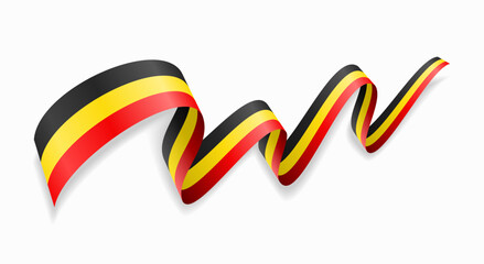 Belgian flag wavy abstract background. Vector illustration.