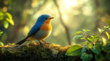 Obraz premium lilac roller on a branch