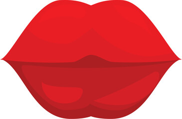 Red lips are showing kissing gesture on white background