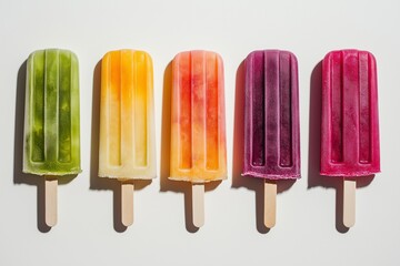 Colorful Popsicle ice cream isolated on background  