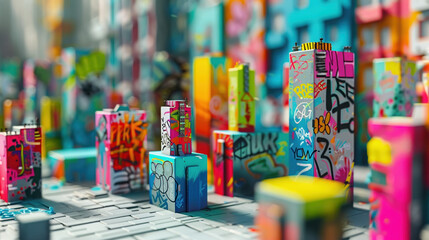 Urban art installations on white background colorful vibrant 8k quality detailed --ar 16:9 --style raw --v 6 Job ID: 8608e6bf-dcea-49a1-ae8a-c77caa0514f0