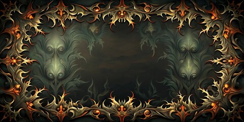 Spiderweb-like veins of decay lace across the margin, pulsing with a morbid, otherworldly energy.