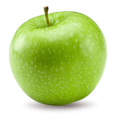 single green apple isolated on white background. clipping path