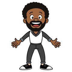 Fototapeta premium Happy black people illustration