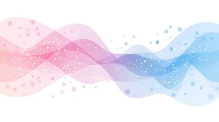 Abstract Pink and Blue Wave Background with White Dots