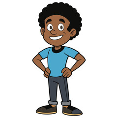 Fototapeta premium Happy black people illustration