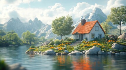 Naklejka premium Illustration Depicting Environmentally Friendly Practices and Ecological Awareness for Sustainable Living